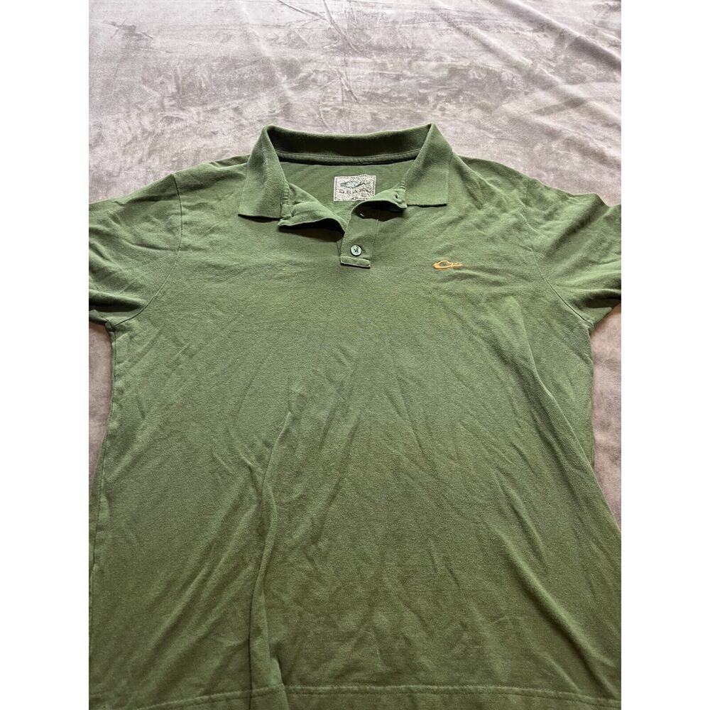 Drake‎ Clothing Company Polo Shirt Mens Large Olive Heathered Waterfowl Logo